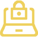 Locked laptop icon in yellow